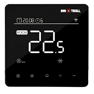 Poza Termostat dual inteligent programabil pentru incalzire in pardoseala si ventiloconvectoare Innotroll HT/FC02 WIFI, negru, montaj in doza. Poza 19884