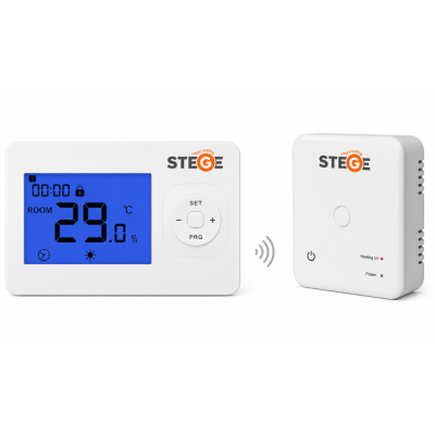 Poza Termostat ambient Stege WR200 RF, fara fir, programabil. Poza 20114