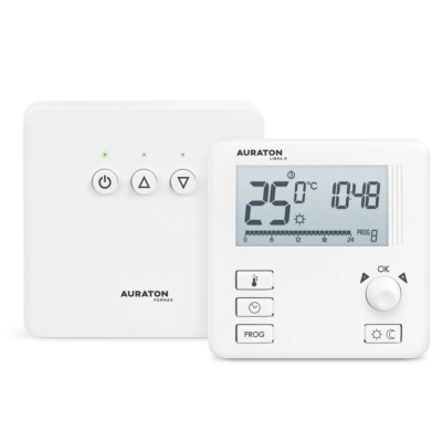 Poza Termostat ambient Auraton Libra H SET, fara fir, programabil, alb, versiune pentru hoteluri. Poza 20133